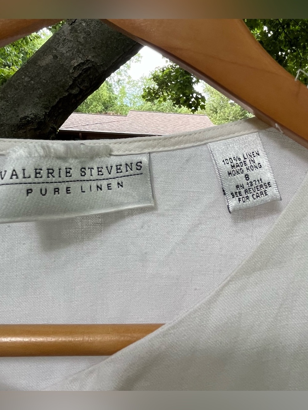 Vintage Valerie Stevens Sz 8 off-white linen top - Picture 5 of 10
